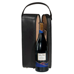 Black Single Leather Wine Totes